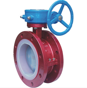 D341F46蜗轮式衬氟法兰蝶阀